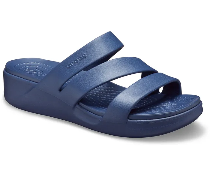 Crocs Monterey Strappy Wedge Navy Women Wedges Crocs