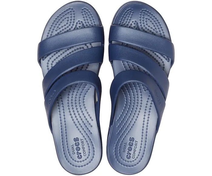 Crocs Monterey Strappy Wedge Navy Women Wedges Crocs