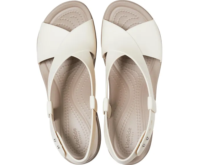 Crocs Sandals Women Crocs Brooklyn High Wedge Stucco Mushroom