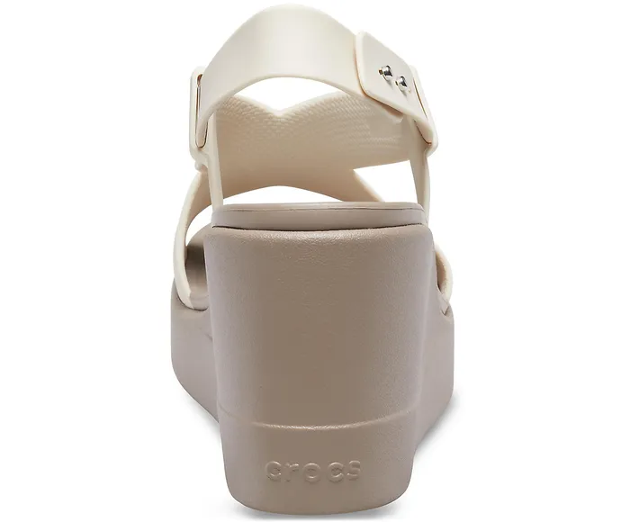 Crocs Sandals Women Crocs Brooklyn High Wedge Stucco Mushroom
