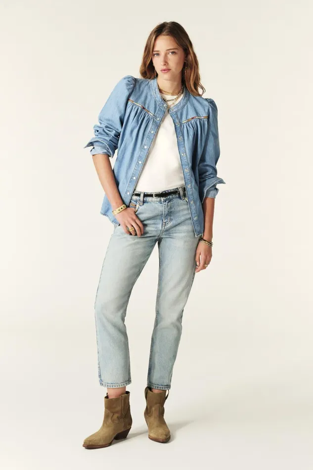 Cropped Ankle Jeans Full Blue Women Baandsh Pants and Jeans