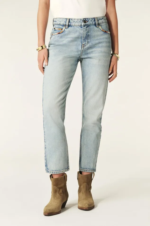 Cropped Ankle Jeans Full Blue Women Baandsh Pants and Jeans