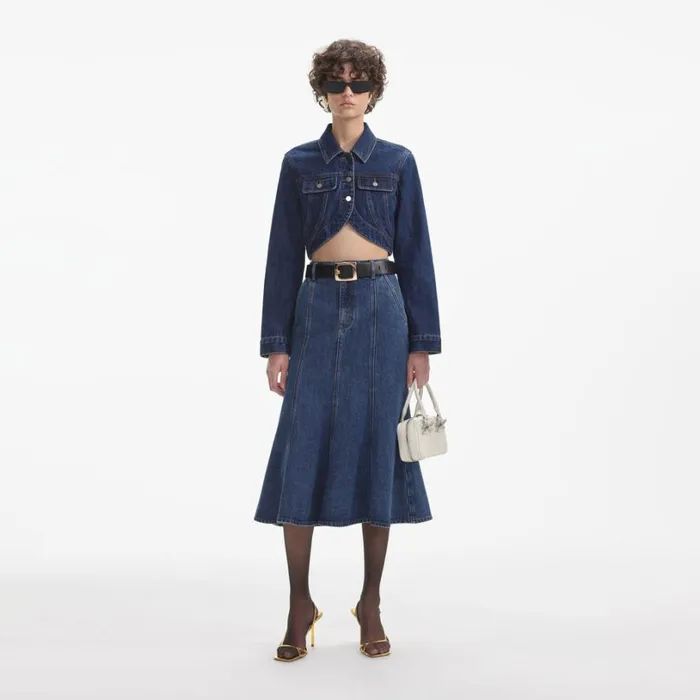 Cropped Denim Jacket Women Self Portrait Outerwear