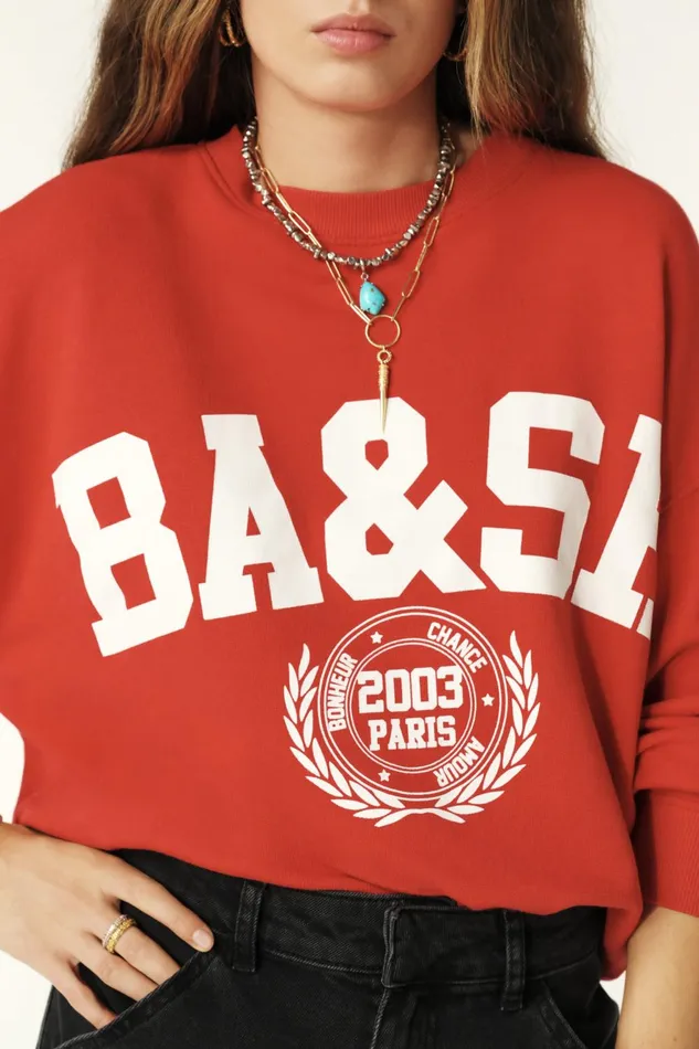 Cropped Sweatshirt Benjamin Red Women Baandsh Sweaters and Cardigans