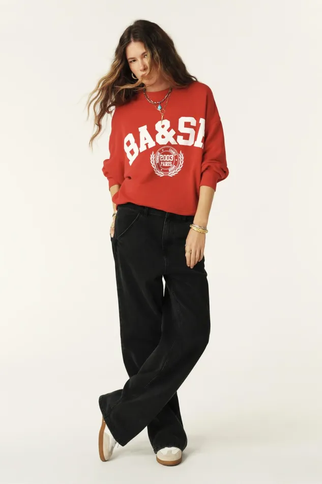Cropped Sweatshirt Benjamin Red Women Baandsh Sweaters and Cardigans