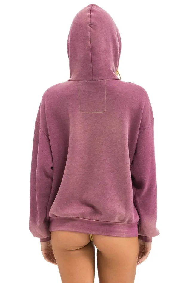Cross Stripe Relaxed Pullover Hoodie 8211 Faded Berry WomenMen Aviator Nation Hoodies