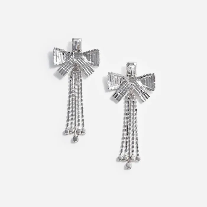 Crystal Bow Droplet Earrings Women Self Portrait Jewellery Crystal Bow Droplet Earrings Women Self Portrait Jewellery