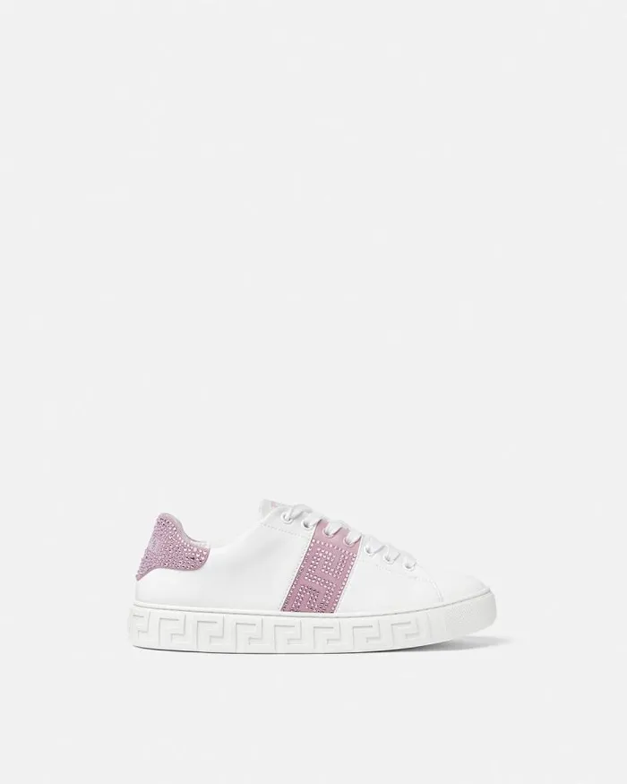 Crystal Greca Sneakers Pinkprint Women Versace Sneakers