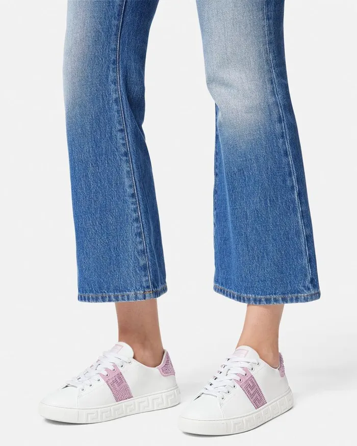 Crystal Greca Sneakers Pinkprint Women Versace Sneakers