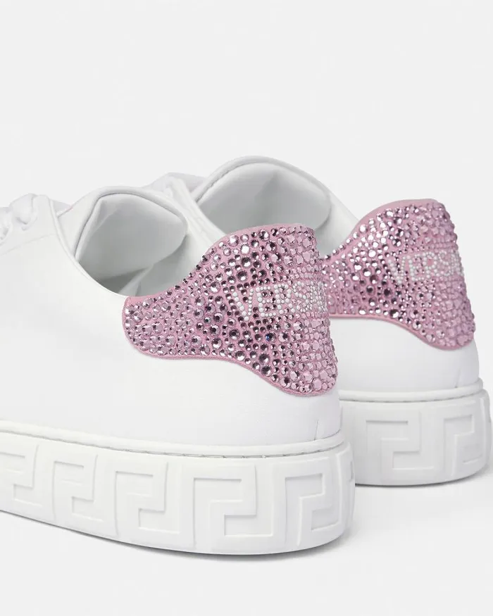 Crystal Greca Sneakers Pinkprint Women Versace Sneakers