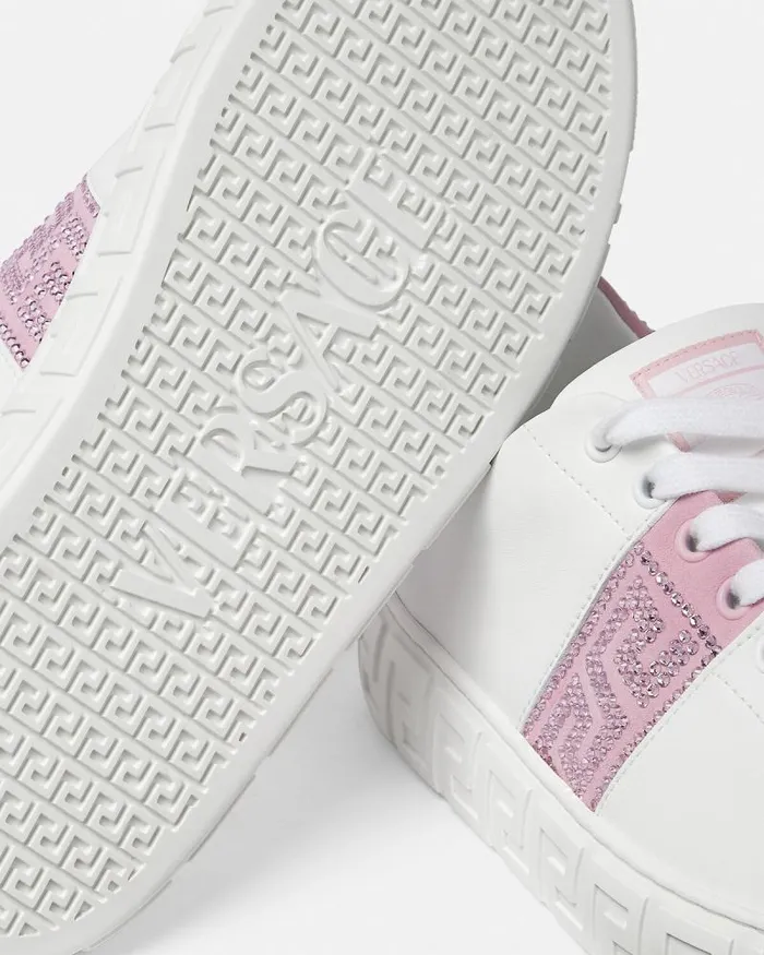 Crystal Greca Sneakers Pinkprint Women Versace Sneakers