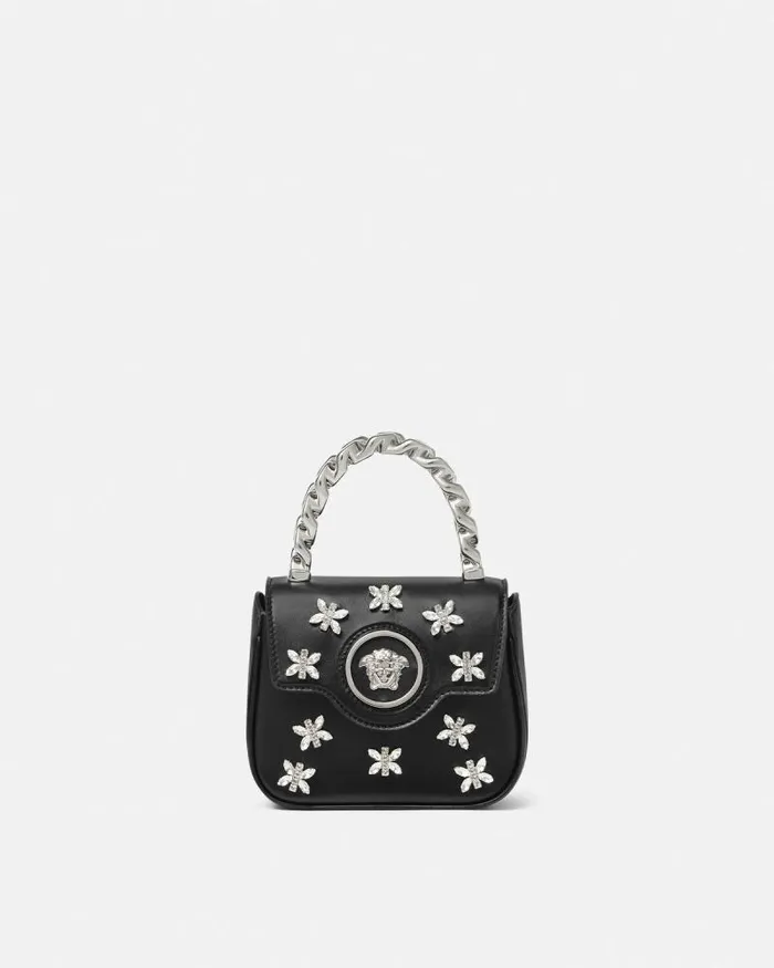 Crystal La Medusa Mini Bag Blacksilver Women Versace Top Handle