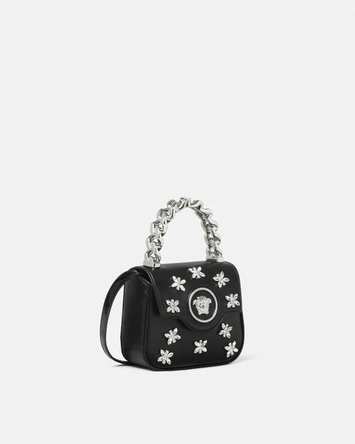 Crystal La Medusa Mini Bag Blacksilver Women Versace Top Handle
