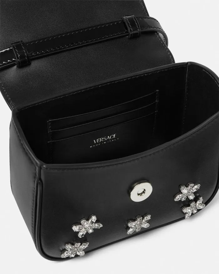 Crystal La Medusa Mini Bag Blacksilver Women Versace Top Handle
