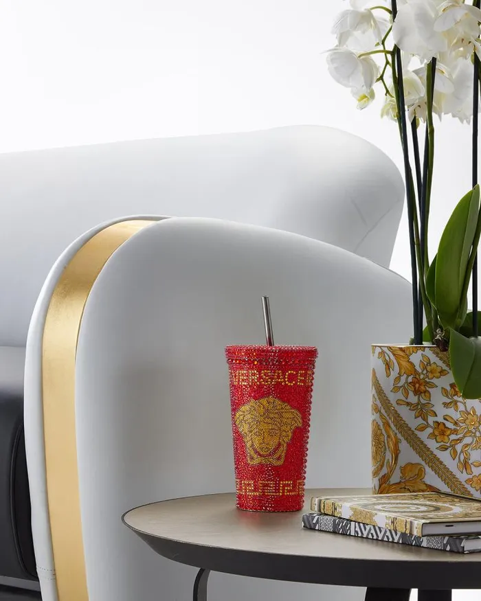 Crystal Medusa Travel Cup Red MenHome and Lifestyle Versace Beach Accessories