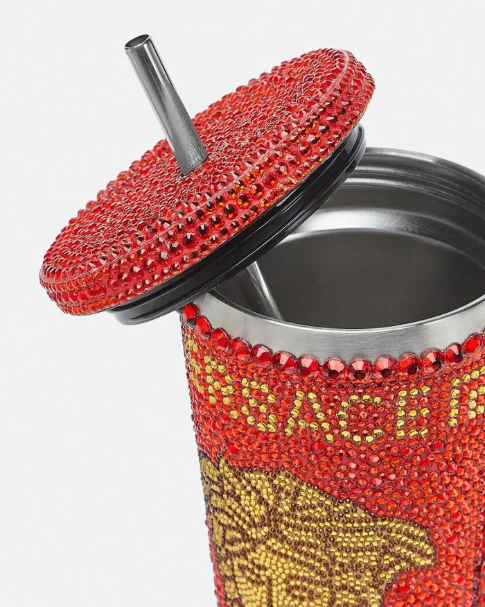 Crystal Medusa Travel Cup Red MenHome and Lifestyle Versace Beach Accessories