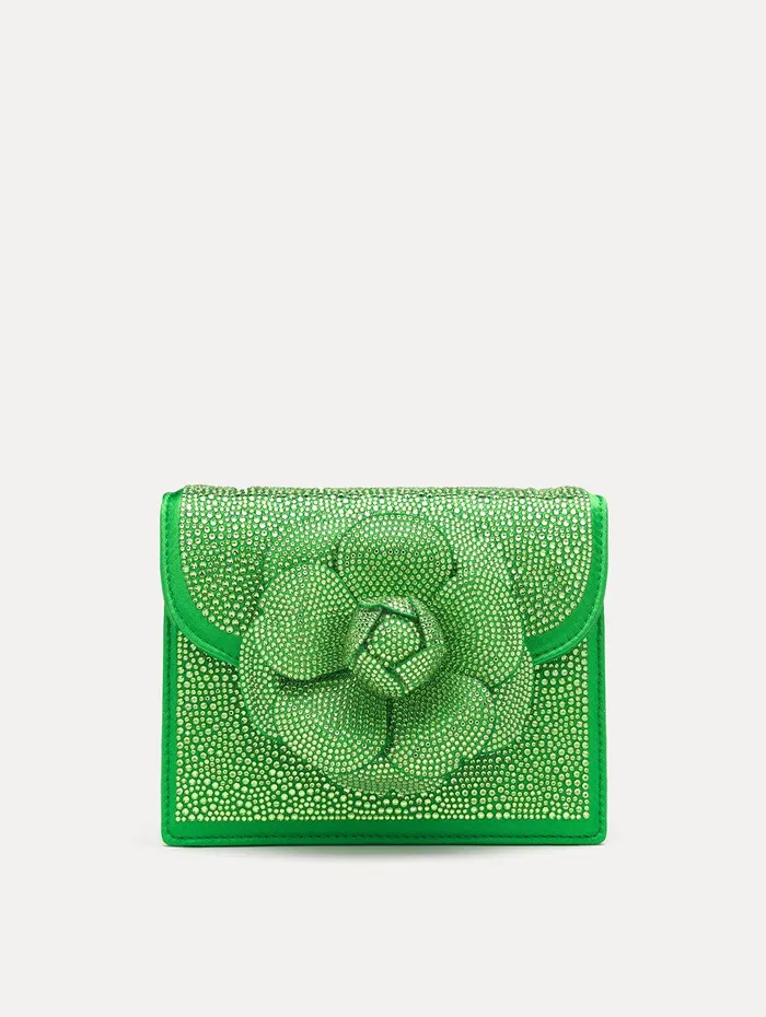 Crystal Pav Mini TRO Bag Meadow Women Oscar De La Renta Handbags Crystal Pav Mini TRO Bag Meadow Women Oscar De La Renta Handbags