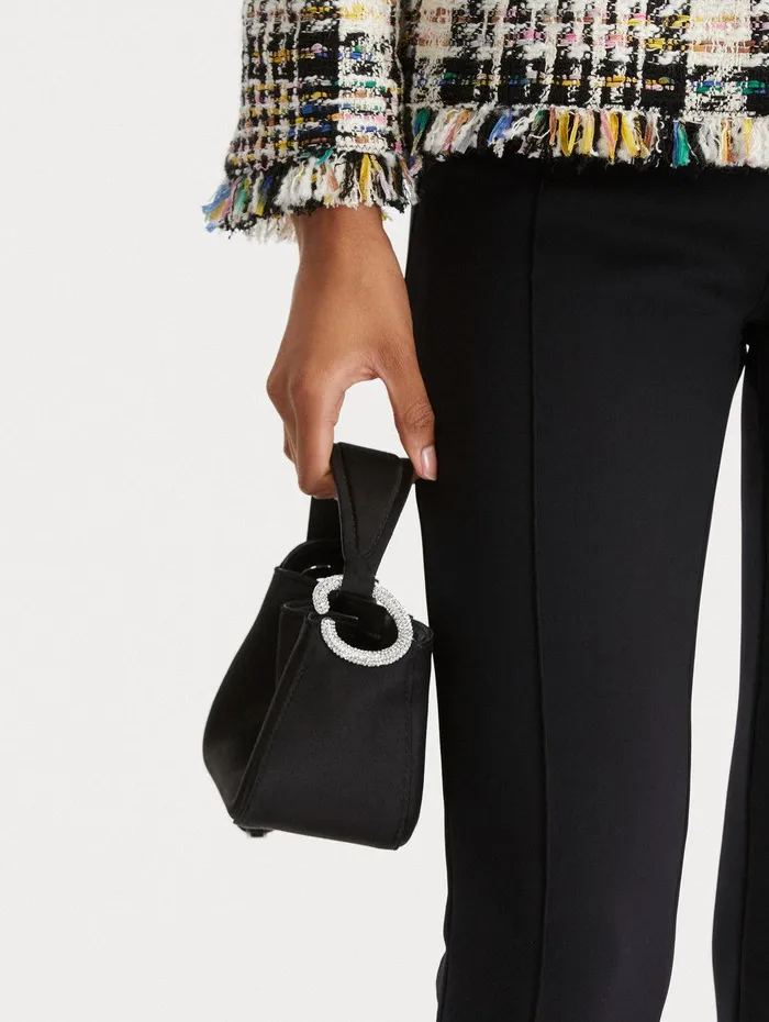 Crystal Pav Nano O Handle Bag Black Women Oscar De La Renta Handbags Crystal Pav Nano O Handle Bag Black Women Oscar De La Renta Handbags