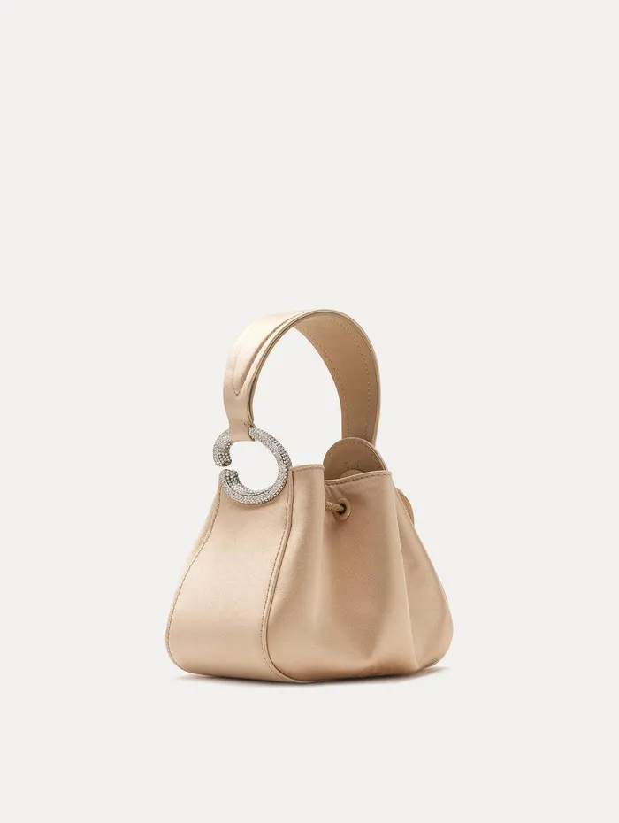 Crystal Pav Nano O Handle Bag Champagne Women Oscar De La Renta Handbags