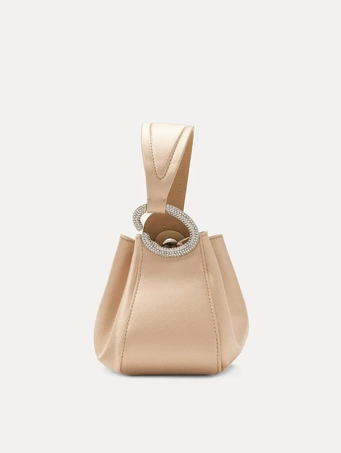 Crystal Pav Nano O Handle Bag Champagne Women Oscar De La Renta Handbags Crystal Pav Nano O Handle Bag Champagne Women Oscar De La Renta Handbags