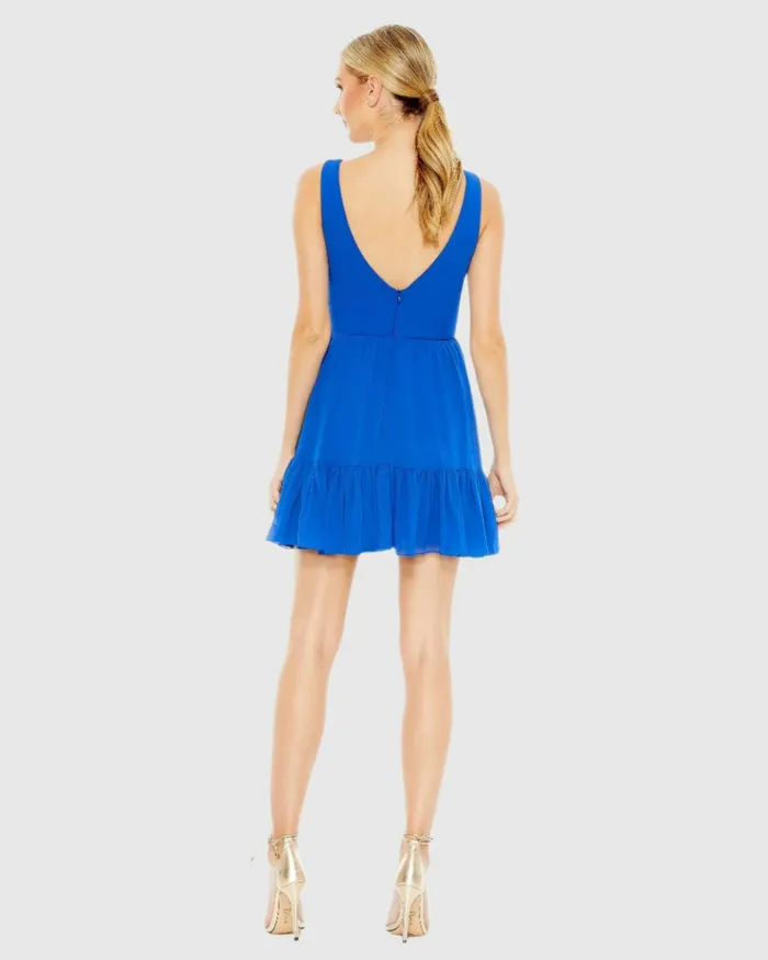 Daytime Dresses Women Mac Duggal Tiered Ruffle Fit and Flare Mini Dress Royal Blue Daytime Dresses Women Mac Duggal Tiered Ruffle Fit and Flare Mini Dress Royal Blue
