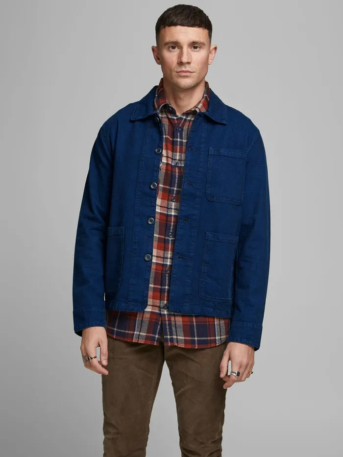 Denim Jackets JACK and JONES Mens LUCAS AKM 370 DENIM JACKET Blue Blue Denim