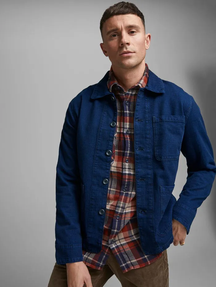 Denim Jackets JACK and JONES Mens LUCAS AKM 370 DENIM JACKET Blue Blue Denim