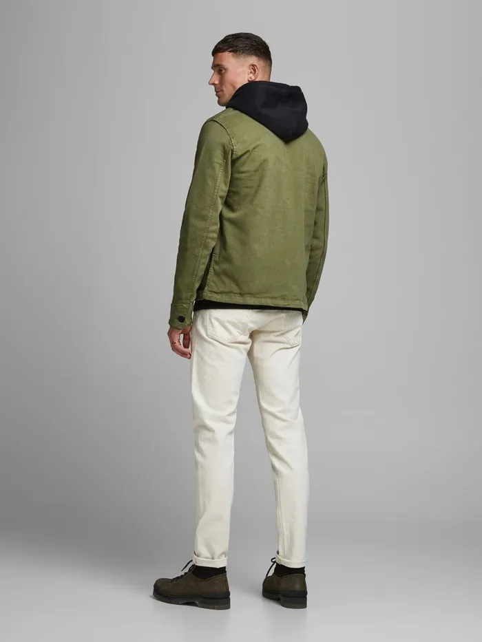 Denim Jackets JACK and JONES Mens LUCAS AKM DENIM JACKET Green Olive Night