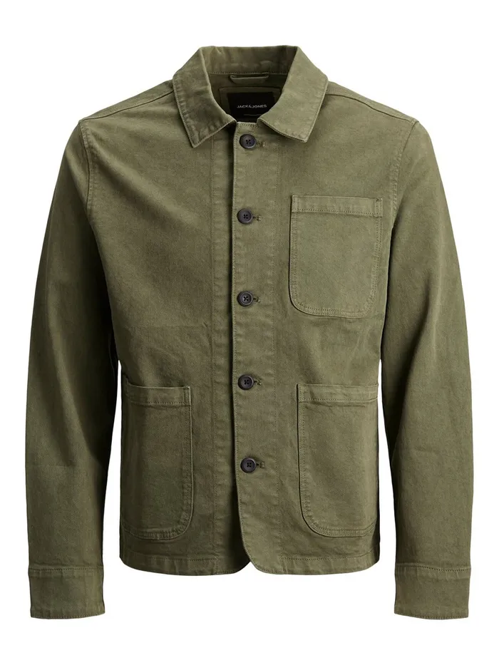 Denim Jackets JACK and JONES Mens LUCAS AKM DENIM JACKET Green Olive Night