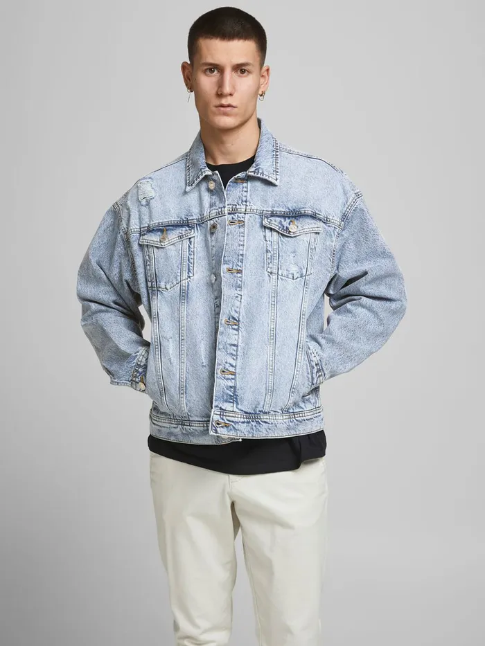 Denim Jackets JACK and JONES Mens OVERSIZED COTTONTWILL DENIM JACKET Blue Blue Denim Denim Jackets JACK and JONES Mens OVERSIZED COTTONTWILL DENIM JACKET Blue Blue Denim