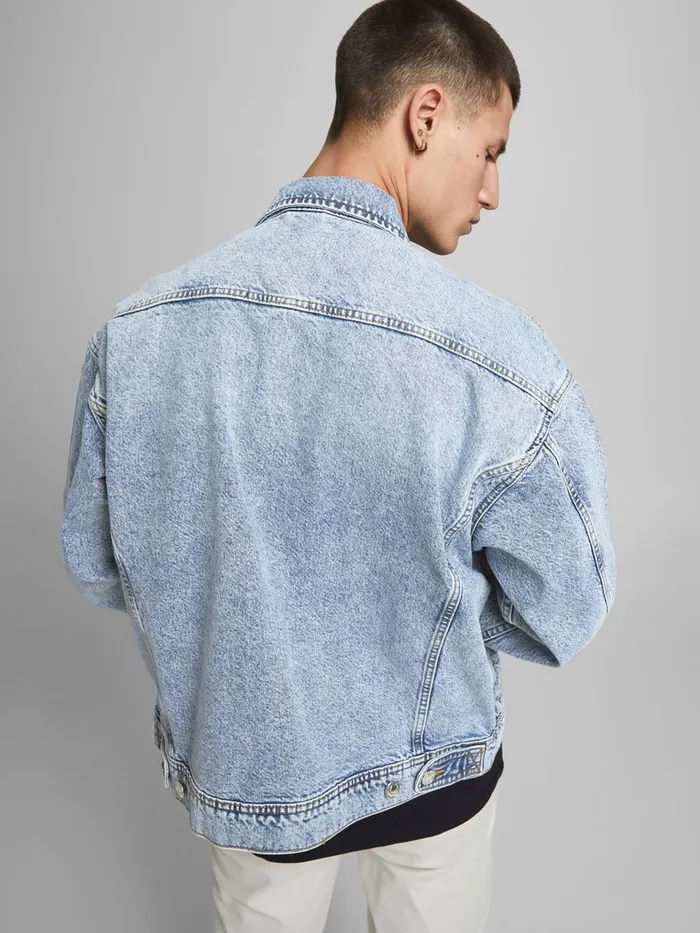 Denim Jackets JACK and JONES Mens OVERSIZED COTTONTWILL DENIM JACKET Blue Blue Denim
