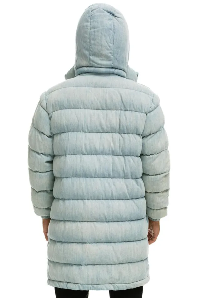 Denim Puffer Long Trekker Jacket 8211 Super Light WomenMen Aviator Nation Denim
