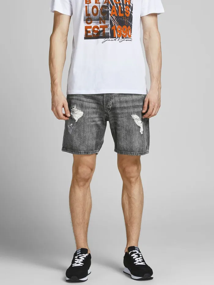 Denim Shorts JACK and JONES Mens CHRIS ORIGINAL AM 243 DENIM SHORTS Grey Black Denim Gift Ideas Denim Shorts JACK and JONES Mens CHRIS ORIGINAL AM 243 DENIM SHORTS Grey Black Denim Gift Ideas