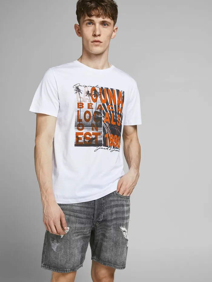 Denim Shorts JACK and JONES Mens CHRIS ORIGINAL AM 243 DENIM SHORTS Grey Black Denim Gift Ideas