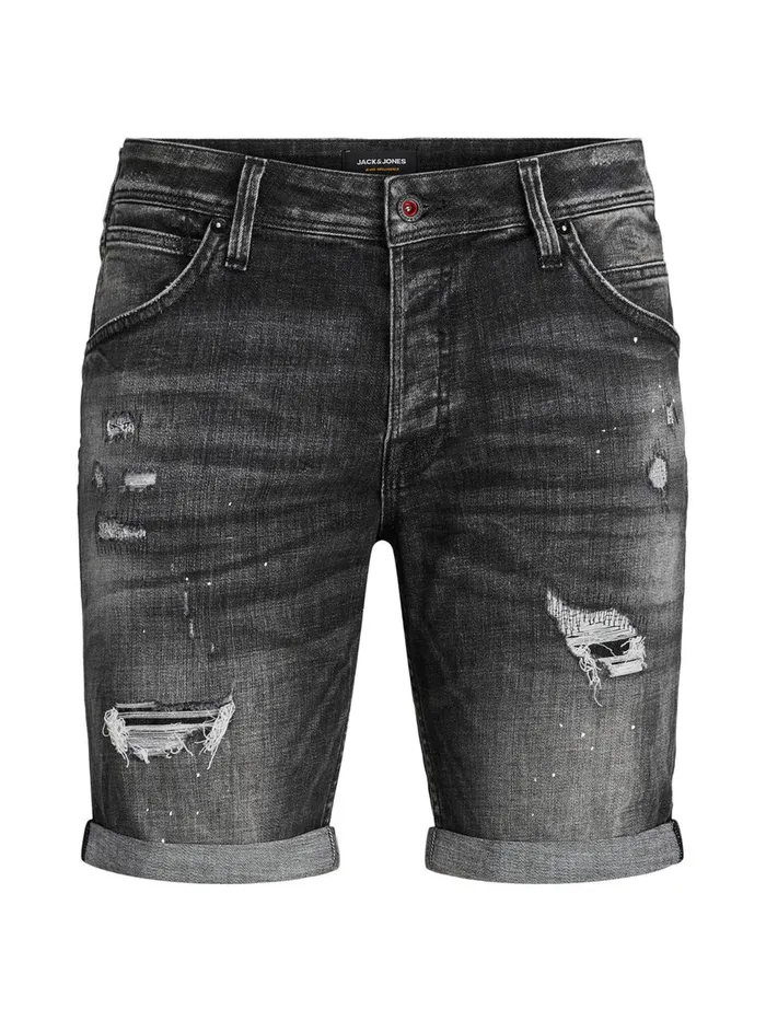 Denim Shorts JACK and JONES Mens RICK FOX DENIM SHORTS Grey Black Denim Popular