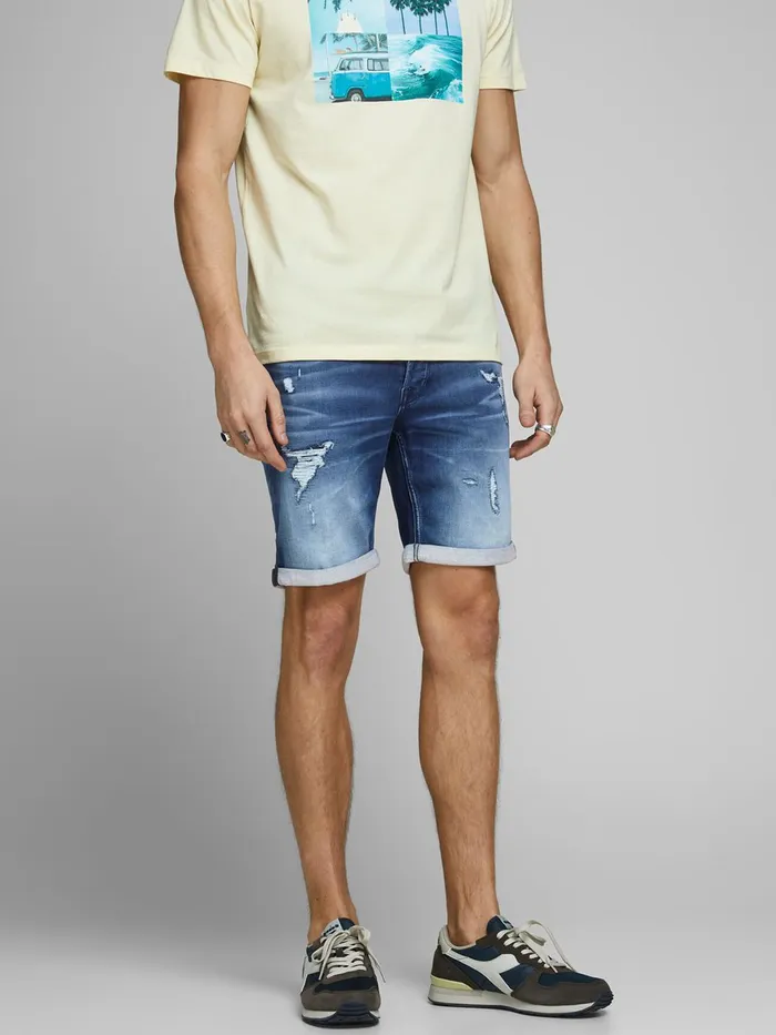 Denim Shorts JACK and JONES Mens RICK ICON GE 007 INDIGO KNIT DENIM SHORTS Blue Blue Denim Popular Denim Shorts JACK and JONES Mens RICK ICON GE 007 INDIGO KNIT DENIM SHORTS Blue Blue Denim Popular