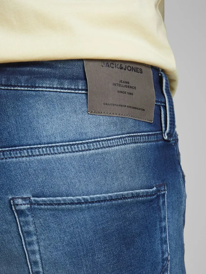 Denim Shorts JACK and JONES Mens RICK ICON GE 007 INDIGO KNIT DENIM SHORTS Blue Blue Denim Popular