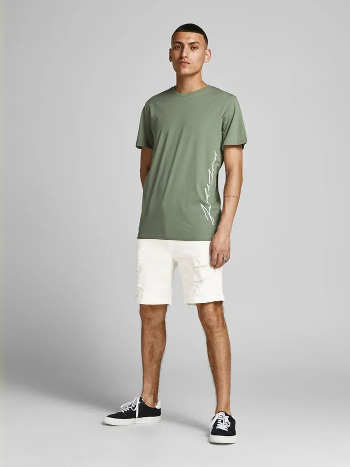 Denim Shorts JACK and JONES Mens RICK ORIGINAL AGI 199 50SPS DENIM SHORTS White White Denim Online