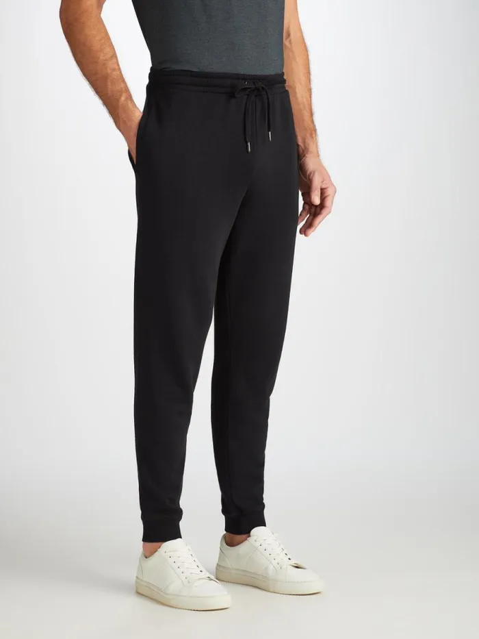 Derek Rose Casual Pants Men Sweatpants Quinn Cotton Modal Black