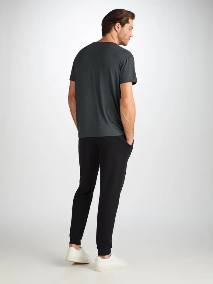 Derek Rose Casual Pants Men Sweatpants Quinn Cotton Modal Black