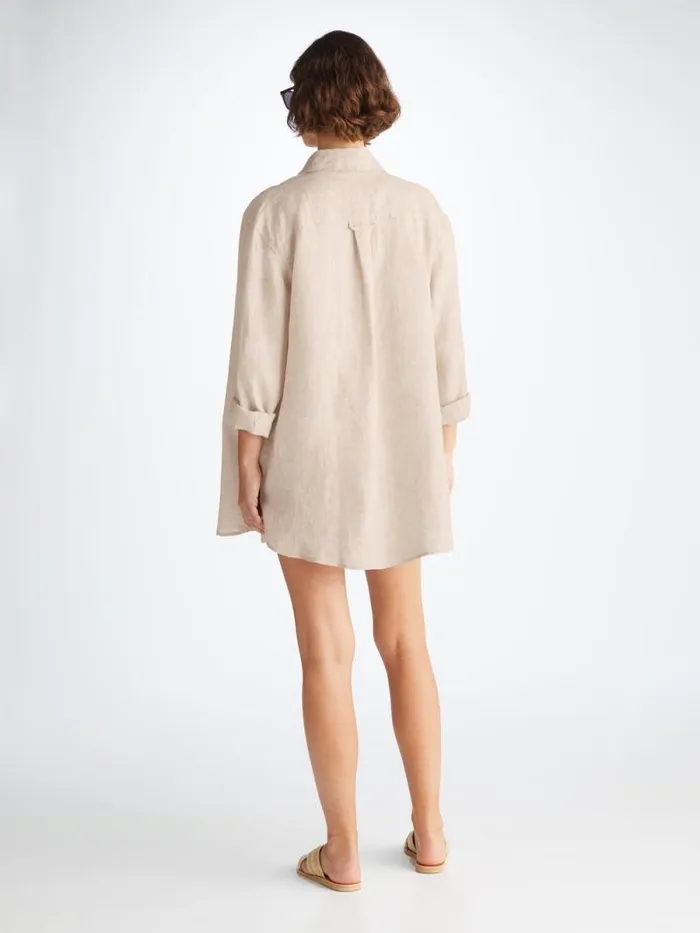 Derek Rose Casual Shirts Women Shirt Sicily Linen Sand