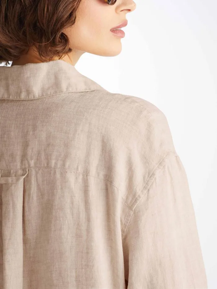 Derek Rose Casual Shirts Women Shirt Sicily Linen Sand