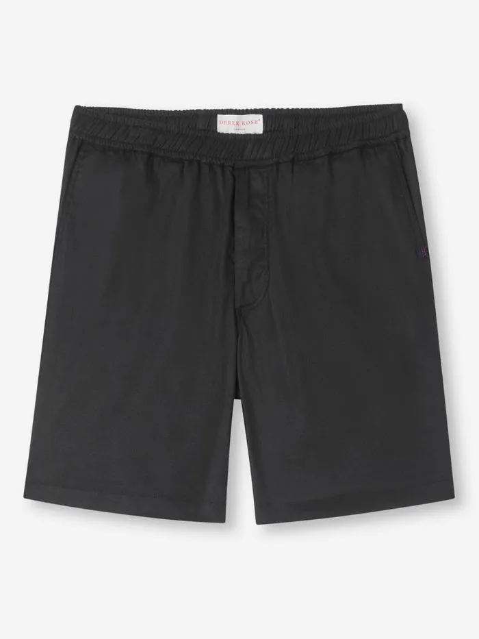 Derek Rose Casual Shorts Men Shorts Harris Lyocell Cotton Black
