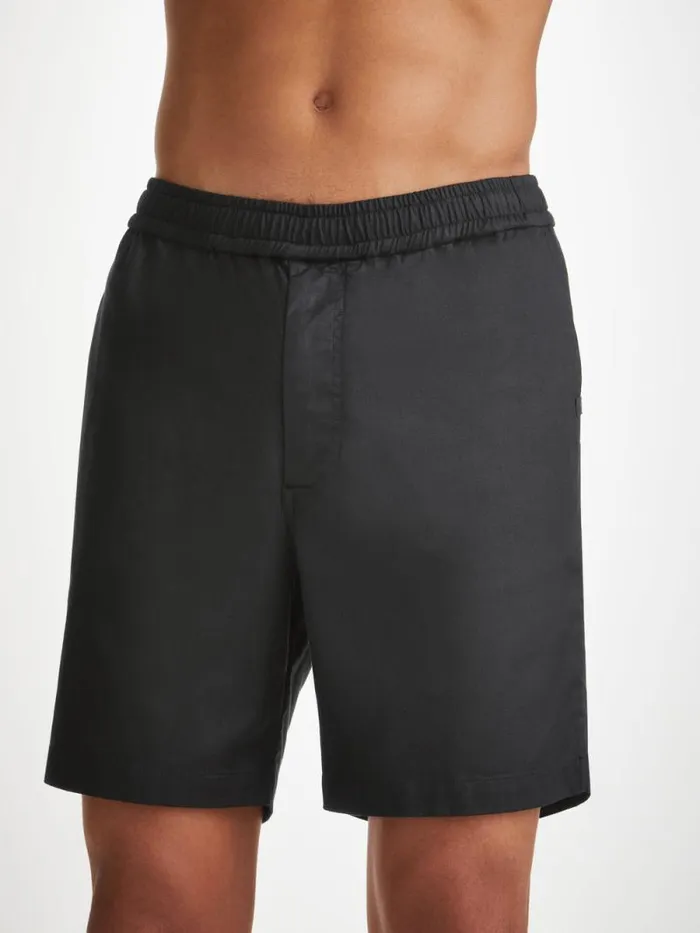 Derek Rose Casual Shorts Men Shorts Harris Lyocell Cotton Black