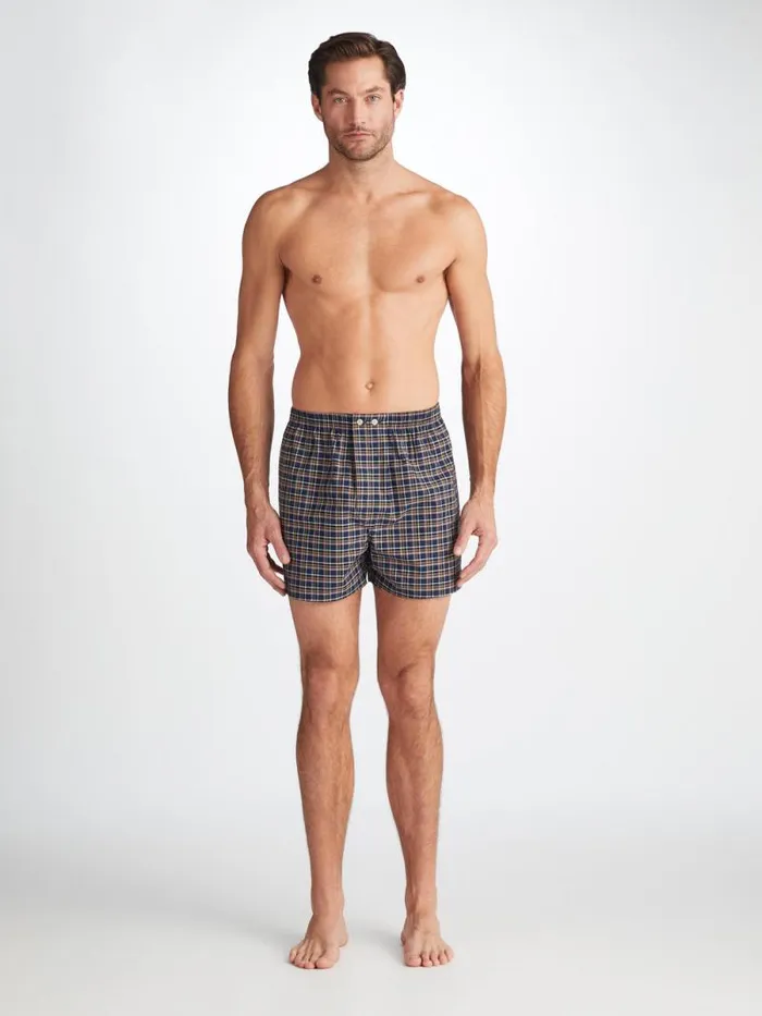 Derek Rose Classic Fit Boxer Shorts Men Classic Fit Boxers Barker 37 Cotton Navy