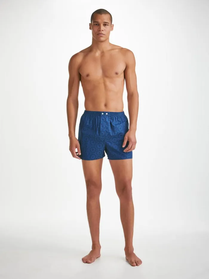 Derek Rose Classic Fit Boxer Shorts Men Classic Fit Boxers Paris 26 Cotton Jacquard Navy