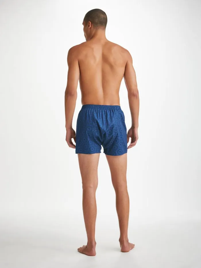 Derek Rose Classic Fit Boxer Shorts Men Classic Fit Boxers Paris 26 Cotton Jacquard Navy