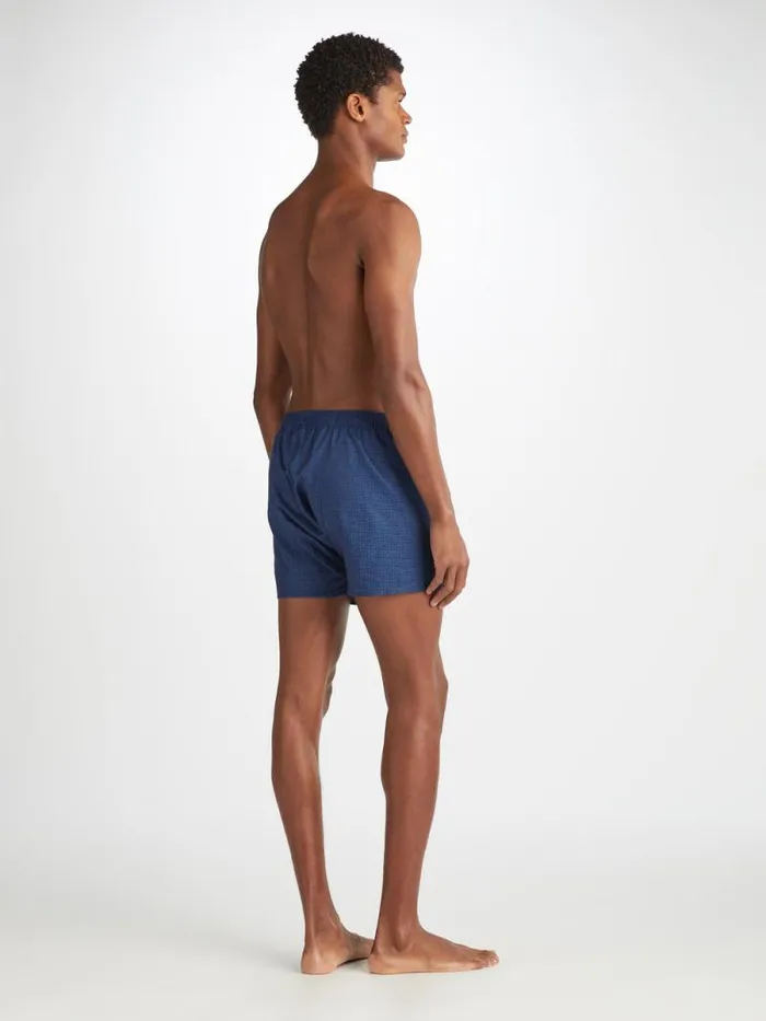 Derek Rose Classic Fit Boxer Shorts Men Classic Fit Boxers Paris 27 Cotton Jacquard Navy