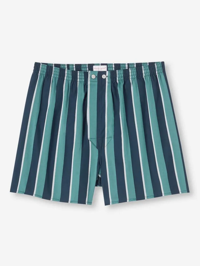 Derek Rose Classic Fit Boxer Shorts Men Classic Fit Boxers Royal 221 Cotton Teal