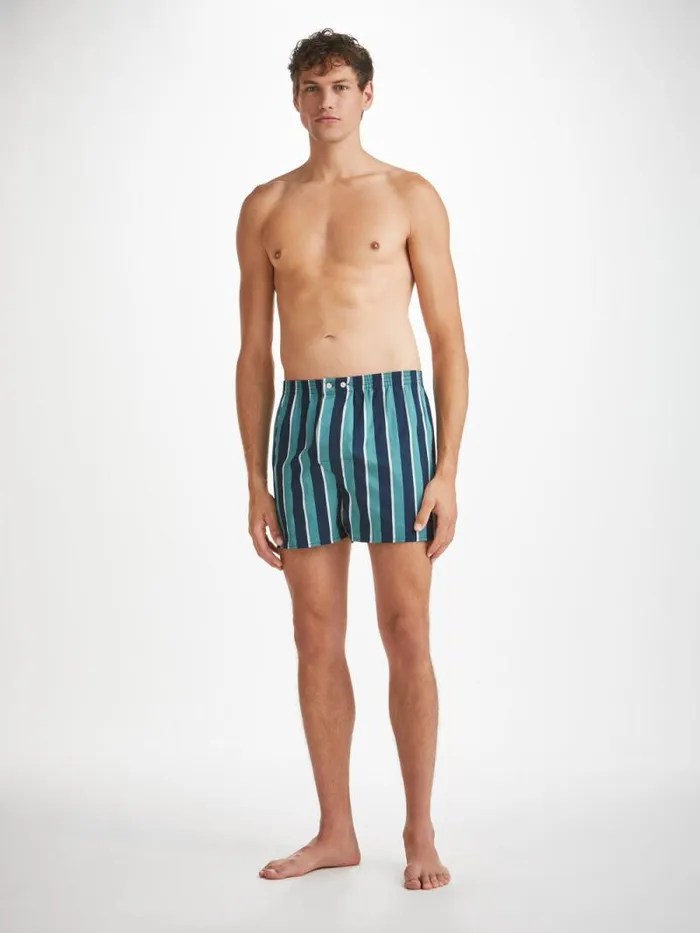 Derek Rose Classic Fit Boxer Shorts Men Classic Fit Boxers Royal 221 Cotton Teal